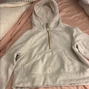 Cozy Gray Half-Zip Hoodie